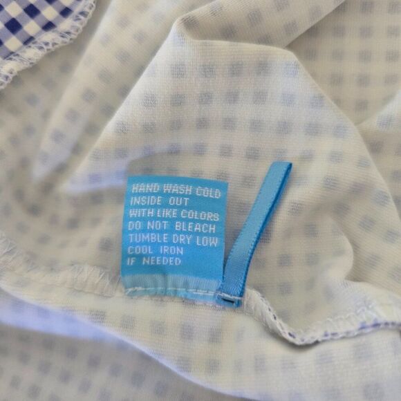 J McLaughlin Leggings Crop Pants Womens Sz S Gingham Blue White Stretch Pull On - Picture 9 of 10